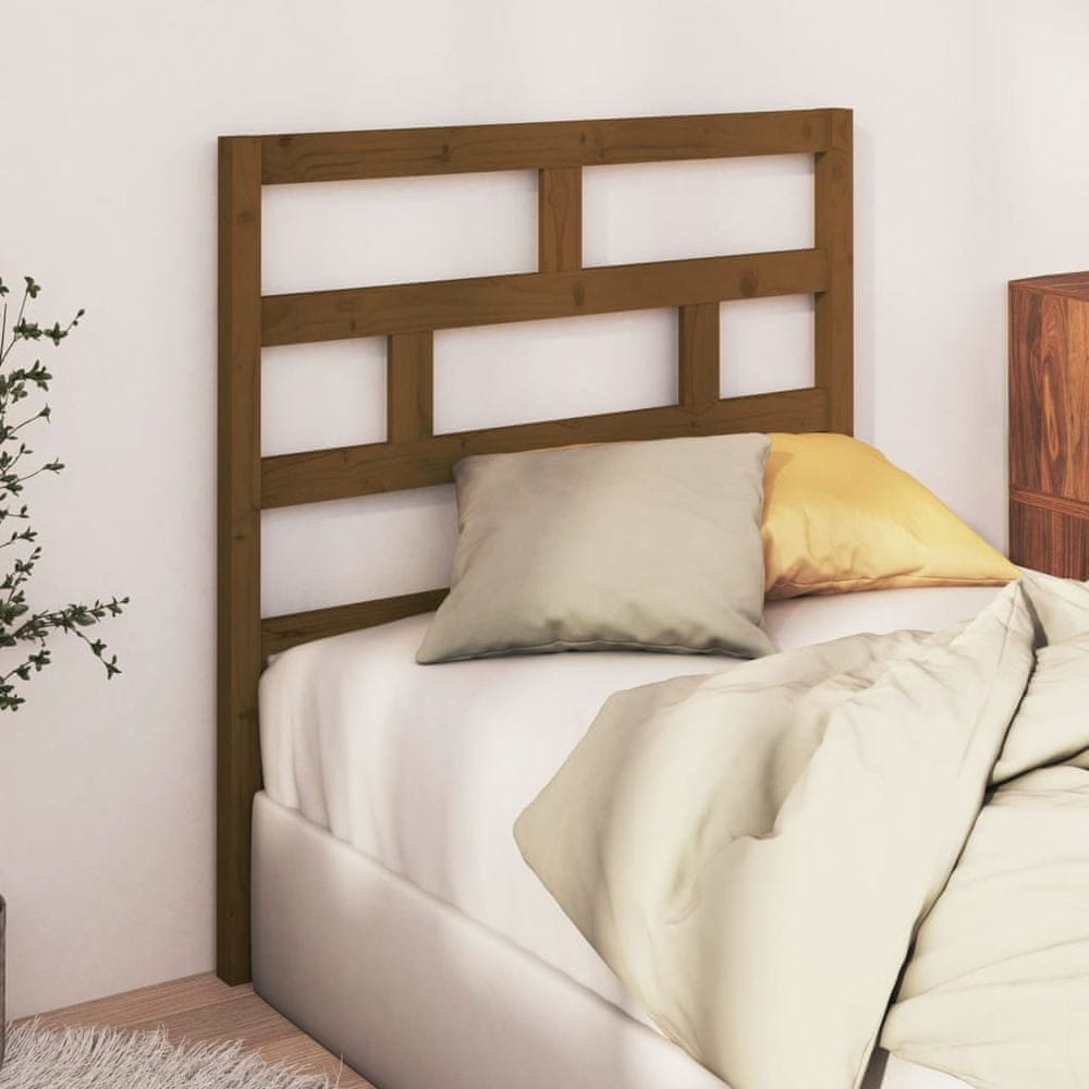Vidaxl Čelo postele, hnedé, 96x4x100 cm, masívne borovicové drevo